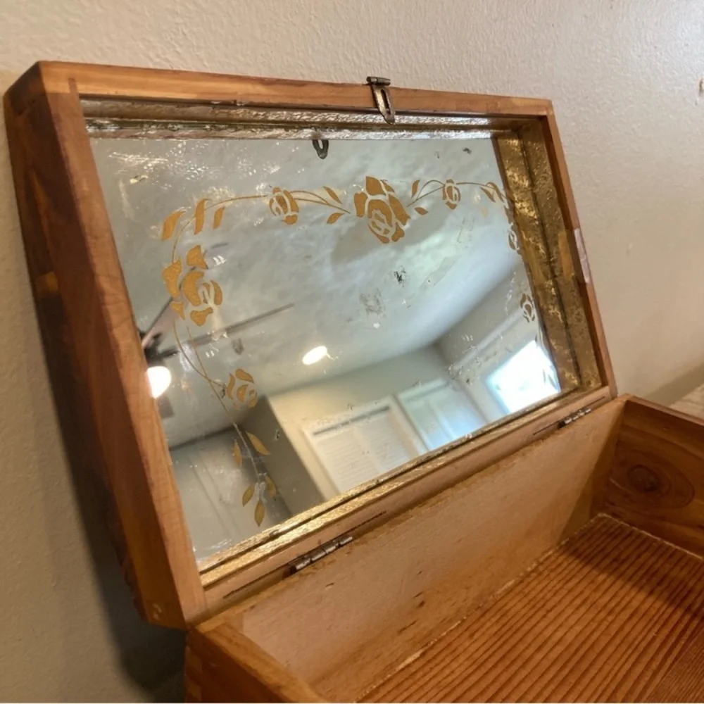 Scenic Carved Wood Box Document Box Glove Box Box Decorative Jewelry Box